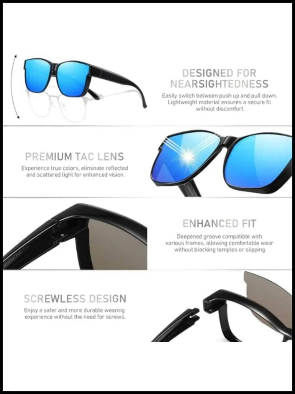 Oversized Fit Over Polarized Sunglasses UV400 Protection for Driving